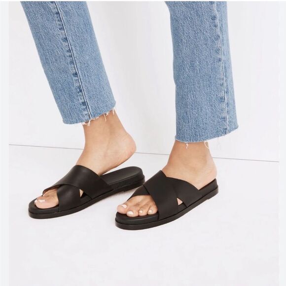 MADEWELL Black Crisscross Slide Sandals - Picture 2 of 10